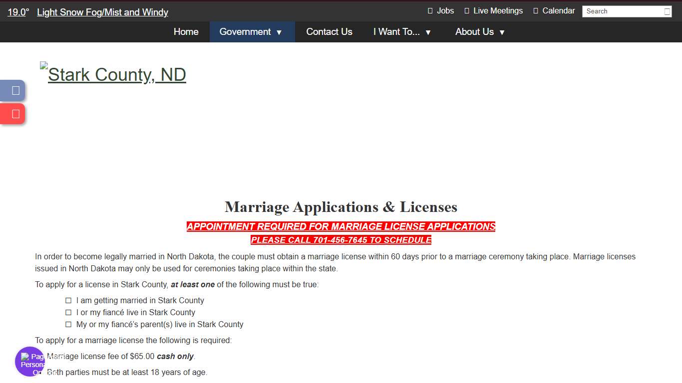 - Marriage Information - Stark County, ND